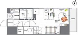 AIFLAT若松河田 ワンルームの間取図画像