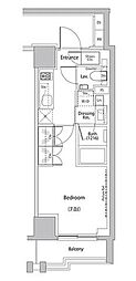 ザ・パークハビオ文京江戸川橋 1Kの間取図画像