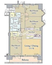 プライムアーバン東中野コート 3LDKの間取図画像