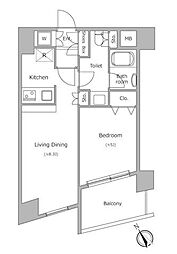 ヴォアラクテ西早稲田 1LDKの間取図画像