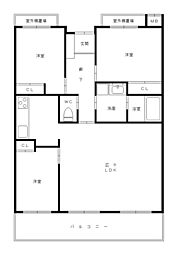シティハイツこの花 3LDKの間取図画像