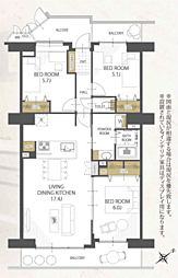サンライフ取手A棟 3LDKの間取図画像