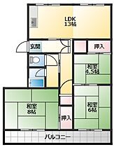 河内松原団地A-4号棟  ｜ 大阪府松原市一津屋2丁目（賃貸マンション3LDK・5階・67.65㎡） その2