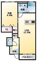 ラ・フルールII  ｜ 大阪府松原市別所4丁目（賃貸アパート1LDK・2階・45.61㎡） その2