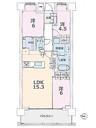 パークシティー高田馬場 1LDKの間取図画像