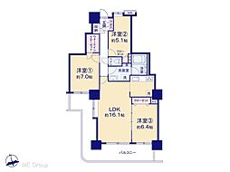 フォーラスタワー所沢 3LDKの間取図画像