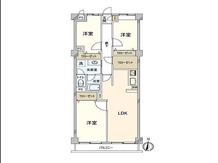 3LDK 間取り