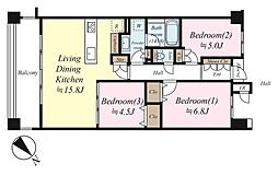 ハイコート久米川 3LDKの間取図画像