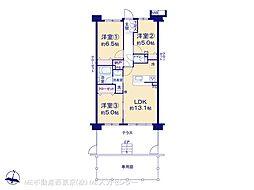 レーベンハイムひばりケ丘 3LDKの間取図画像