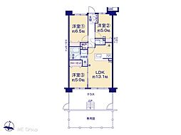レーベンハイムひばりケ丘 3LDKの間取図画像