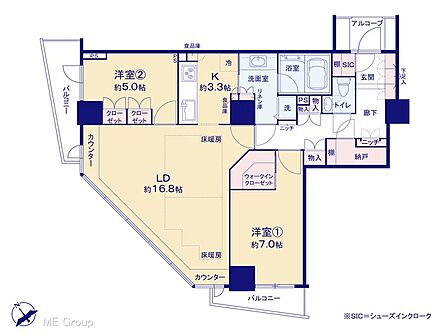 2LDK 間取り