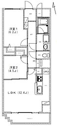 スカイ・エスタ 2LDKの間取図画像