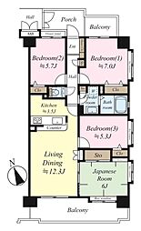 ローヤルガーデン立川けやき台 4LDKの間取図画像