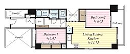 プルミエール入間シティ 2LDKの間取図画像