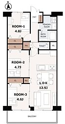 豊玉ハイライズ 3LDKの間取図画像