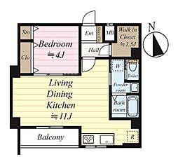 大江戸コーポ 1LDKの間取図画像