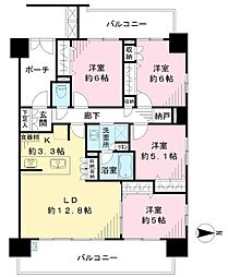 パレステージ本厚木 4LDKの間取図画像