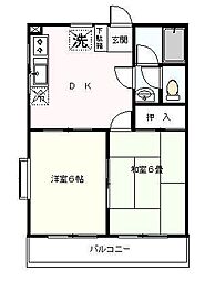 セピア・アーク・B 2DKの間取図画像