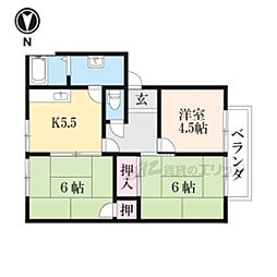 フレグランスＭＳ 2階3DKの間取り