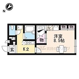 レオパレスＴＫすずめ 2階1Kの間取り