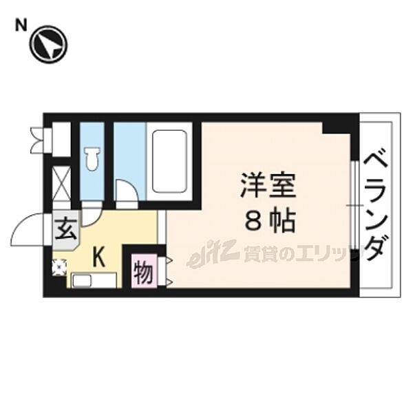 カルテットＫＯＢＯＲＩ　Ａ棟 410｜滋賀県大津市大江８丁目(賃貸マンション1K・4階・25.30㎡)の写真 その2