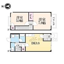 サンハイム 3 ｜ 滋賀県長浜市川崎町（賃貸テラスハウス2LDK・1階・59.62㎡） その2