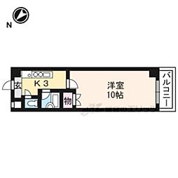 JR東海道・山陽本線 南草津駅 徒歩23分の賃貸マンション 3階1Kの間取り