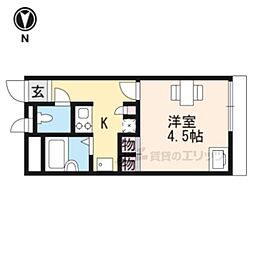 レオパレスＴ＆ＳII 1階1Kの間取り