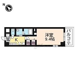 JR東海道・山陽本線 南草津駅 徒歩1分の賃貸マンション 14階1Kの間取り