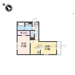 シャーロット石橋駅前 1階1LDKの間取り