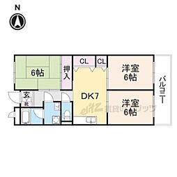 JR北陸本線 米原駅 徒歩10分の賃貸アパート 2階3DKの間取り
