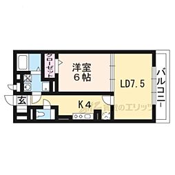 JR東海道・山陽本線 南草津駅 徒歩20分の賃貸アパート 1階1LDKの間取り