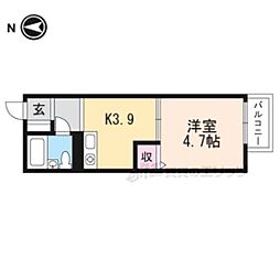 近江鉄道近江本線 水口城南駅 徒歩14分の賃貸アパート 2階1Kの間取り