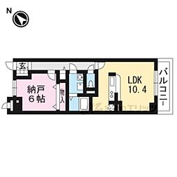 メゾン・ド・フラン 2階1LDKの間取り