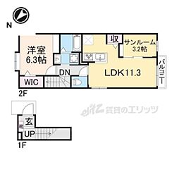 Ｏａｋ・Ｓｅｒｉｏ 2階1LDKの間取り