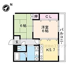 メゾンＫＳ 3階2Kの間取り