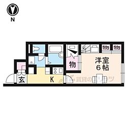 JR北陸本線 長浜駅 バス15分 宮司東下車 徒歩7分の賃貸アパート 1階1Kの間取り