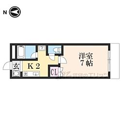 JR北陸本線 長浜駅 バス23分 西友長浜楽市前下車 徒歩1分の賃貸アパート 1階1Kの間取り