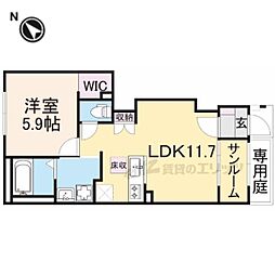 縁 1階1LDKの間取り