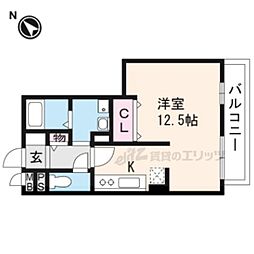 ＳＥＪＯＵＲ　ＯＯＮＩＳＨＩ 3階ワンルームの間取り