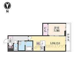 JR北陸本線 長浜駅 徒歩37分の賃貸マンション 1階1LDKの間取り