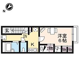レオパレスグローセ 2階1Kの間取り