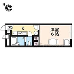 レオパレスチャスティティ 1階1Kの間取り