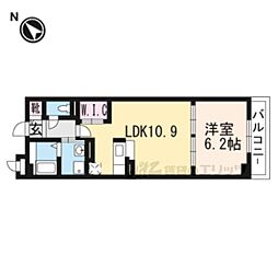 メディカル松下南 1階1LDKの間取り