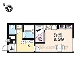 レオパレスF-Wing 1Kの間取図画像