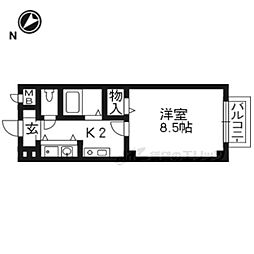 ベル　クール 2階1Kの間取り