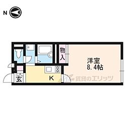 JR北陸本線 長浜駅 徒歩16分の賃貸アパート 1階1Kの間取り