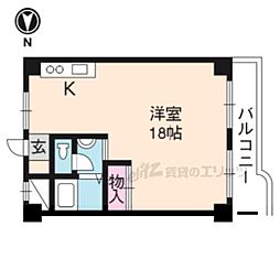 JR東海道・山陽本線 瀬田駅 徒歩15分の賃貸マンション 2階ワンルームの間取り