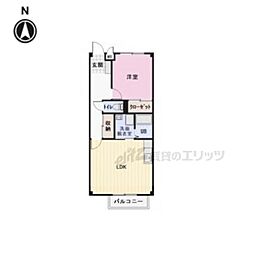 カーサフォレスタ 1LDKの間取図画像