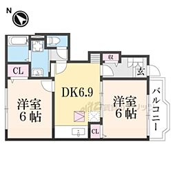 Ｌｉｔｔｌｅ　Ｆｏｒｅｓｔ　I 1階2DKの間取り